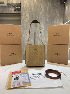 Coach  mollie  signature  bucket  bag  with  extra  long  sling  and  carry  bag  &  OG  box  5423