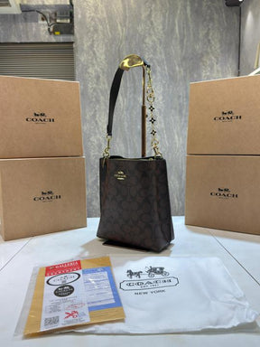 Coach  mollie  signature  bucket  bag  with  extra  long  sling  and  carry  bag  &  OG  box  5420