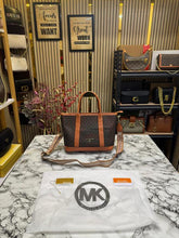 Michael  Kors Logo  Signature Satchel Handbag With Dust Bag (Brown)