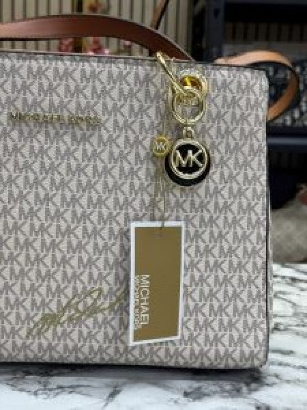 MICHAE  L KORS CYNTHIA HANDBAG WITH OG DUST BAG PREMIUM QUALITY (BIEGEBROWN)