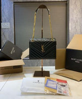 YSL SAINT LAURENT COLLEGE MEDIUM CHAIN BAG  khaki dubble box packing 5376