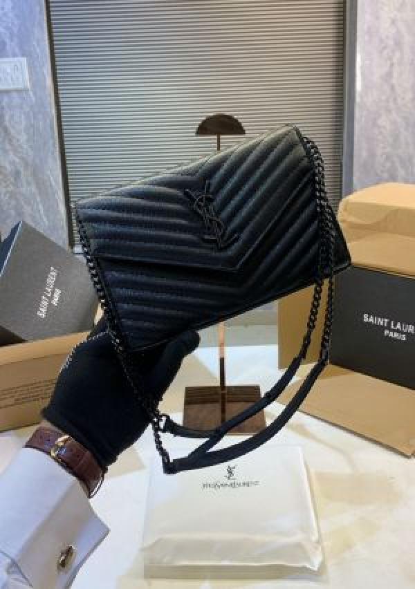 YSL SAINT LAURENT COLLEGE MEDIUM CHAIN BAG  khaki dubble box packing 5378