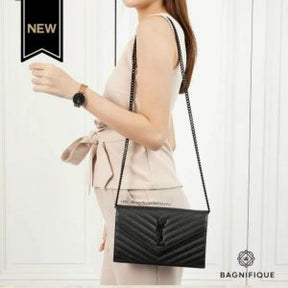 YSL SAINT LAURENT COLLEGE MEDIUM CHAIN BAG  khaki dubble box packing 5378