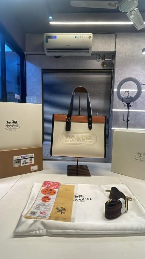 COACH FIELD TOTE WITH DOUBLE BOX AND DUST BAG PREMIUM QUALITY (WHITE)1464