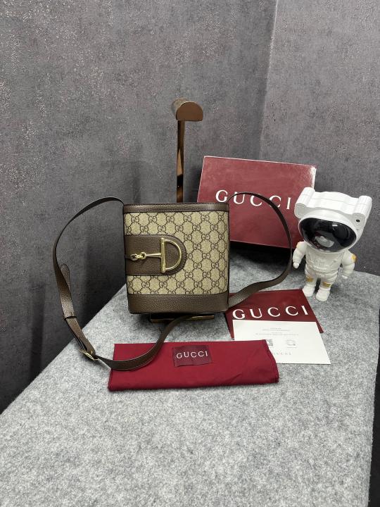 Gucci  73  Series  Bucket  Brown  Bag  With  OG  Red  Box  &  Dust  Bag  833665