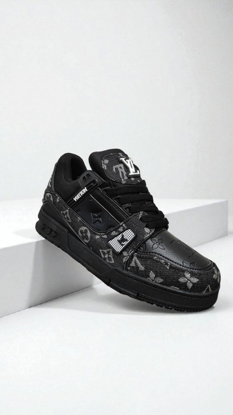 Louis Vuitton Trainer Black Denim With All Accessories 198