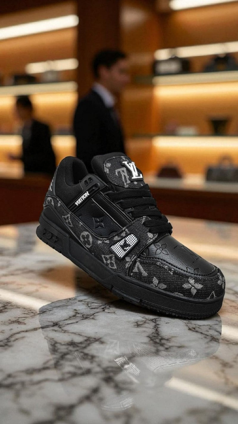 Louis Vuitton Trainer Black Denim With All Accessories 198