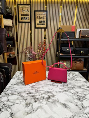 Hermes Kelly Top Handle Bag With Box (Rose)