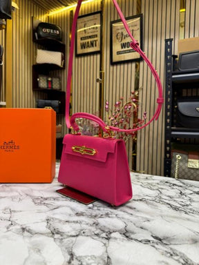 Hermes Kelly Top Handle Bag With Box (Rose)