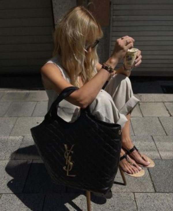 YSL SAINT LAURENT ICARE MAXI SHOPPING BAG QUALITY LEATHER LARGE 401