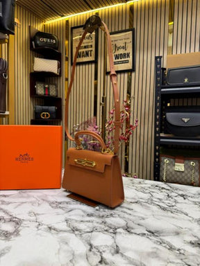 Hermes Kelly Top Handle Bag With Box (Brown)