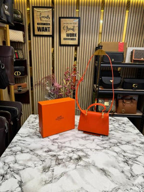 Hermes Kelly Top Handle Bag With Box (Orange)