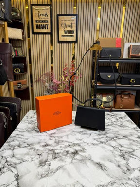 Hermes Kelly Top Handle Bag With Box (Black)