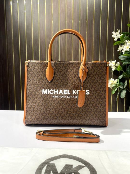 Michael  kors mirella tote bag with dust bagand carry bag(22320coffe  brown)