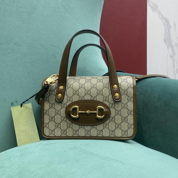 Gucci  Horsebit  1955  GG  Supreme  Top  Handle  Bag  With  OG  Box  &  Dust  Bag  8563