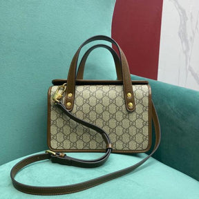 Gucci  Horsebit  1955  GG  Supreme  Top  Handle  Bag  With  OG  Box  &  Dust  Bag  8563