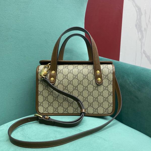Gucci  Horsebit  1955  GG  Supreme  Top  Handle  Bag  With  OG  Box  &  Dust  Bag  8563