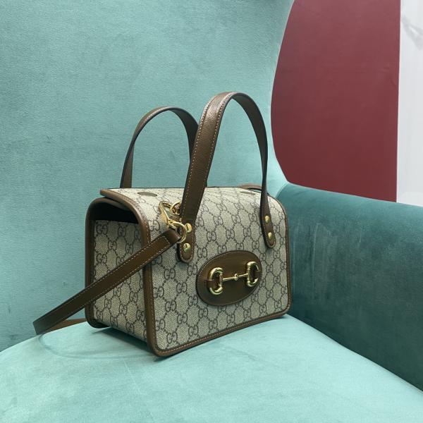 Gucci  Horsebit  1955  GG  Supreme  Top  Handle  Bag  With  OG  Box  &  Dust  Bag  8563