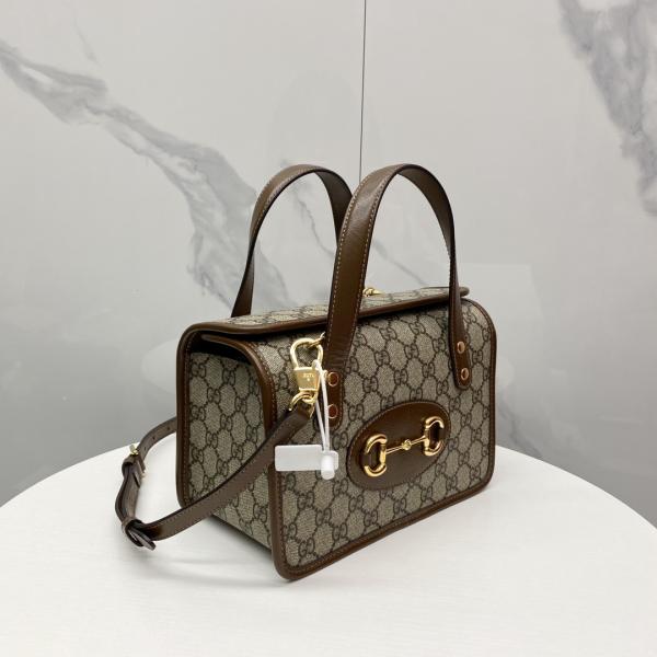 Gucci  Horsebit  1955  GG  Supreme  Top  Handle  Bag  With  OG  Box  &  Dust  Bag  8563