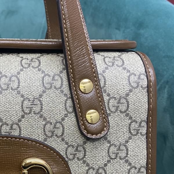Gucci  Horsebit  1955  GG  Supreme  Top  Handle  Bag  With  OG  Box  &  Dust  Bag  8563