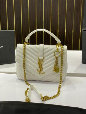 Ysl classic messenger college bag with og box(0255 1 white)