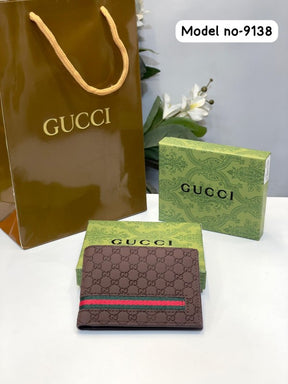 Gucci  mens  wallet  with  og  box  and  carry  bag(9138 coffe