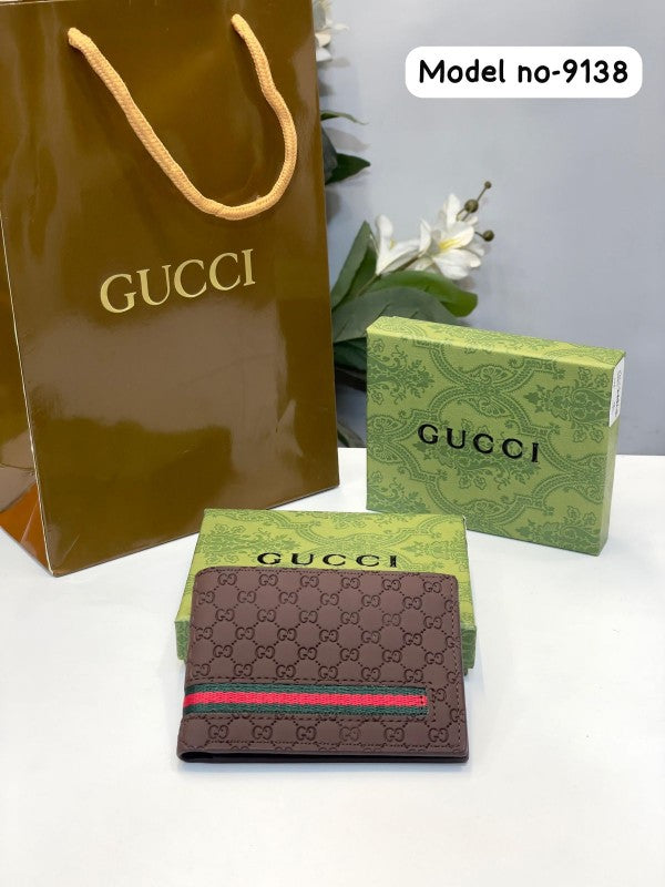Gucci  mens  wallet  with  og  box  and  carry  bag(9138 coffe