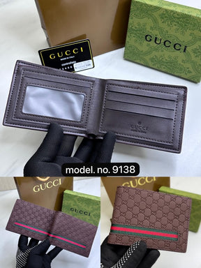 Gucci  mens  wallet  with  og  box  and  carry  bag(9138 coffe