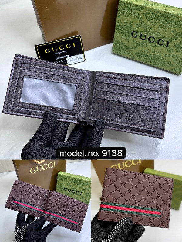 Gucci  mens  wallet  with  og  box  and  carry  bag(9138 coffe