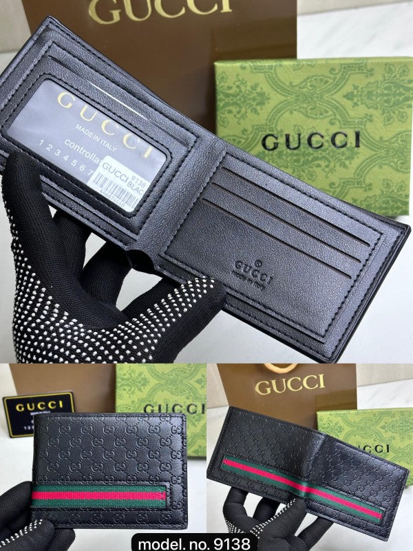 Gucci  mens  wallet  with  og  box  and  carry  bag(9138 black)