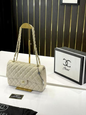 Chanel  jumbo  shoulder  bag  with  og  box(1119 apricot)