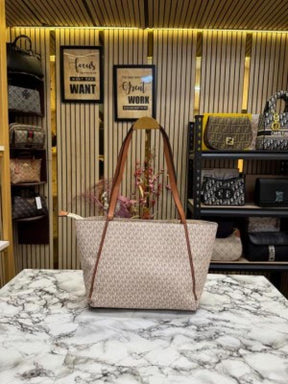 MICHAEL  KORS WHITNEY SIGNATURE SHOULDER BAG WITH DUST BAG PREMIUM QUALITY (BIEGE BROWN)
