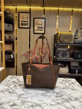 MICHAEL  KORS WHITNEY SIGNATURE SHOULDER BAG WITH DUST BAG PREMIUM QUALITY (COFFEE BROWN)