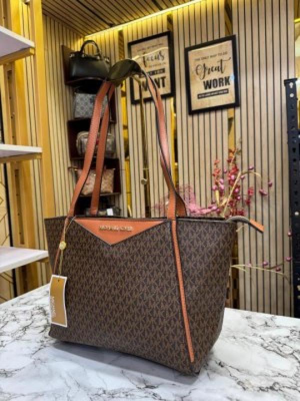MICHAEL  KORS WHITNEY SIGNATURE SHOULDER BAG WITH DUST BAG PREMIUM QUALITY (COFFEE BROWN)