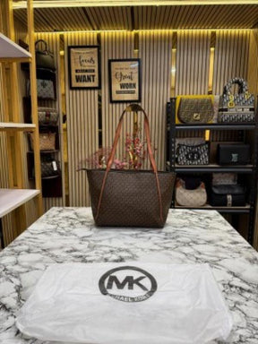 MICHAEL  KORS WHITNEY SIGNATURE SHOULDER BAG WITH DUST BAG PREMIUM QUALITY (COFFEE BROWN)