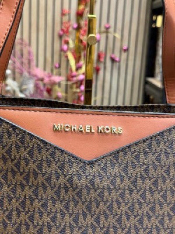 MICHAEL  KORS WHITNEY SIGNATURE SHOULDER BAG WITH DUST BAG PREMIUM QUALITY (COFFEE BROWN)