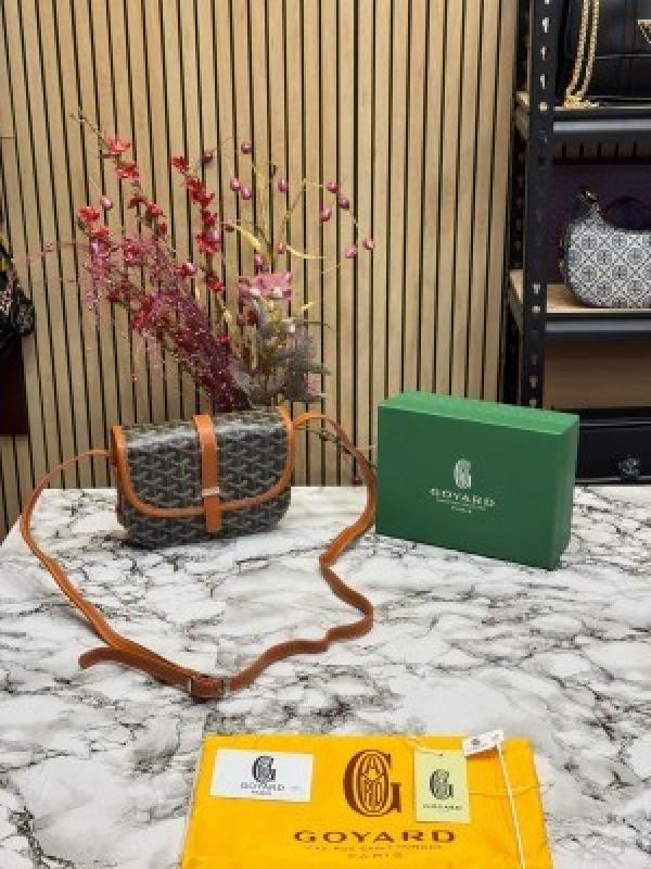 Goyard Belvedere Crossbody Bag PM With Box And Dust Bag (Brown)