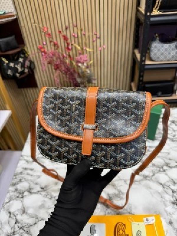 Goyard Belvedere Crossbody Bag PM With Box And Dust Bag (Brown)