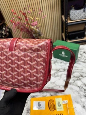Goyard Belvedere Crossbody Bag PM With Box And Dust Bag (Red)