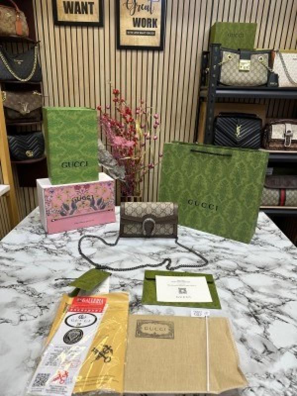 GUCC  I DIONYSUS SLING BAG WITH OG DUST BAG & BIL PREMIUM QUALITY DOBLE BOX MINI GG BROWN