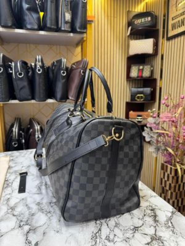 Louis  Vuitton Premium Quality Keepall Duffle Bag With Dust Bag (black checks)