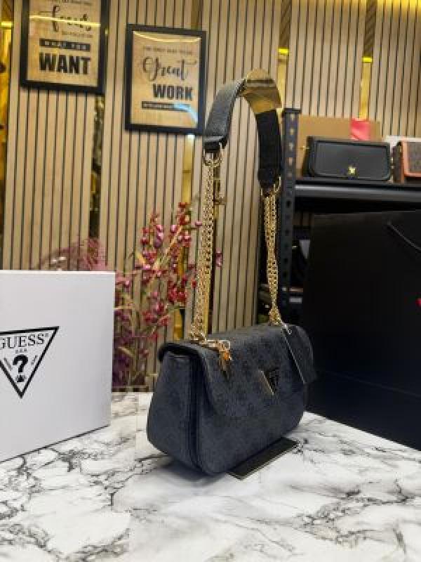 Guess Noelle Crossbody Camera Bag With Box And Dust Bag Including Carry Bag (grey black)