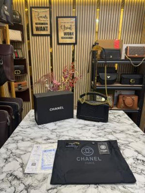 Chanel  Le  Boy  Croco  Print  With  Box  And  Dust  Bag  (Black)