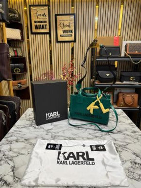 Karl Lagerfeld KSKUARE Embossed Small Tote Bag GREEN