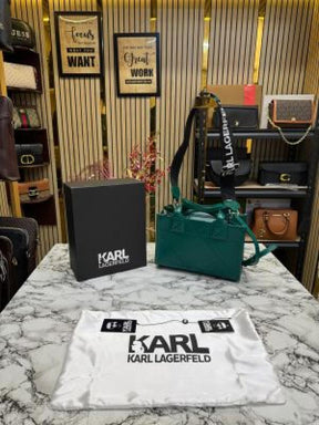 Karl Lagerfeld KSKUARE Embossed Small Tote Bag GREEN
