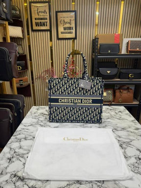 Christian  Dior  Large  Book  Tote  With  Dust  Bag  (Blue)