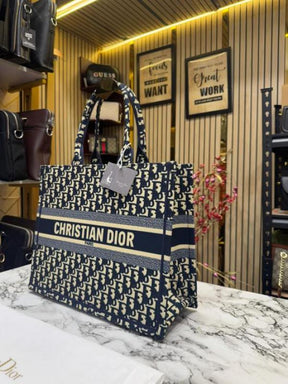 Christian  Dior  Large  Book  Tote  With  Dust  Bag  (Blue)