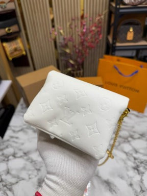 LOUIS  VUITTON COUSSIN NANO BAG WITH OG DOUBLE BOX PREMIUM QUALITY (WHITE)
