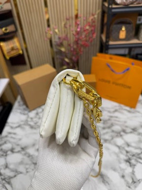 LOUIS  VUITTON COUSSIN NANO BAG WITH OG DOUBLE BOX PREMIUM QUALITY (WHITE)