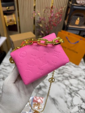 LOUIS  VUITTON COUSSIN NANO BAG WITH OG DOUBLE BOX PREMIUM QUALITY (PINK)